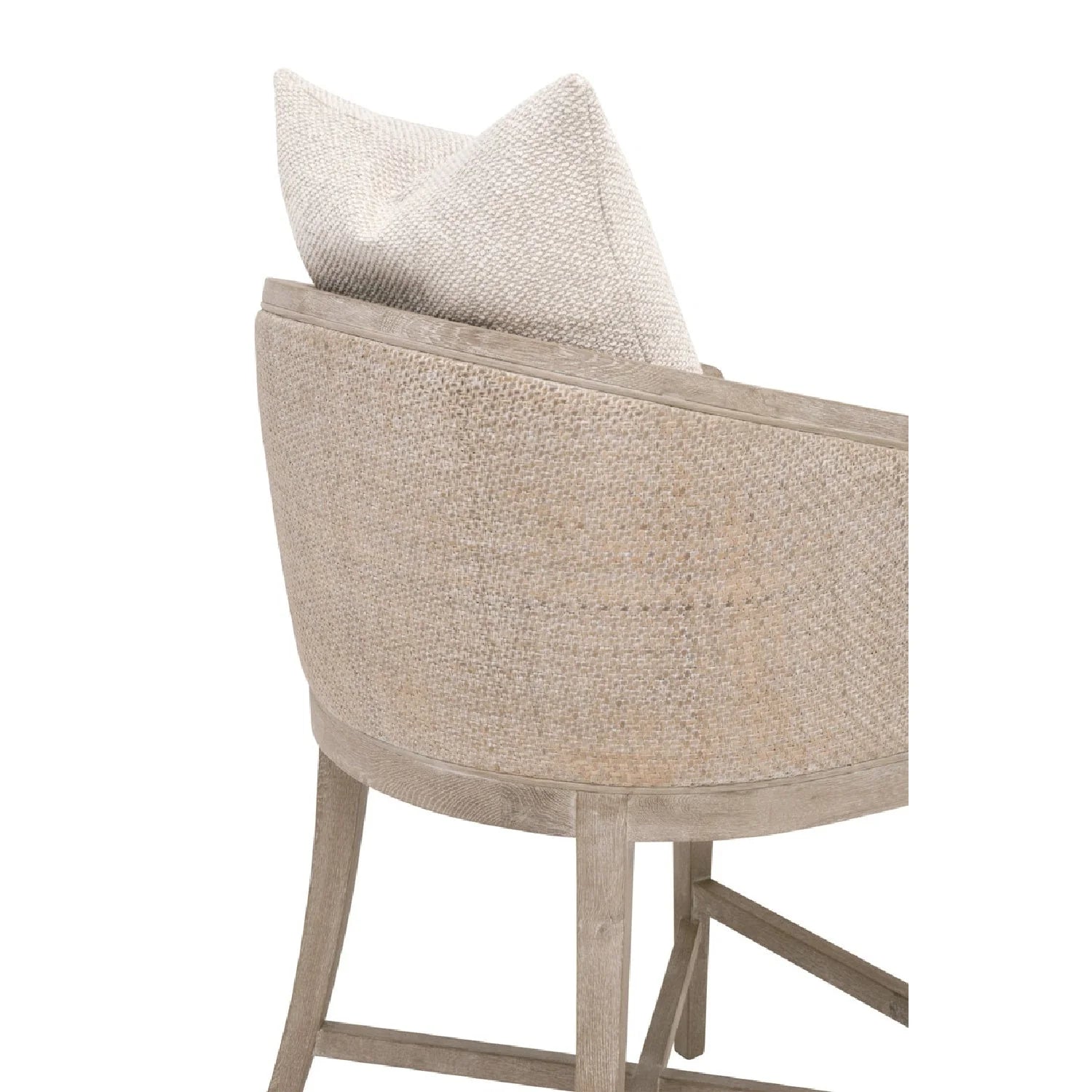 Luxury Upholstered Modern Cane Counter Stool European Style for Villa