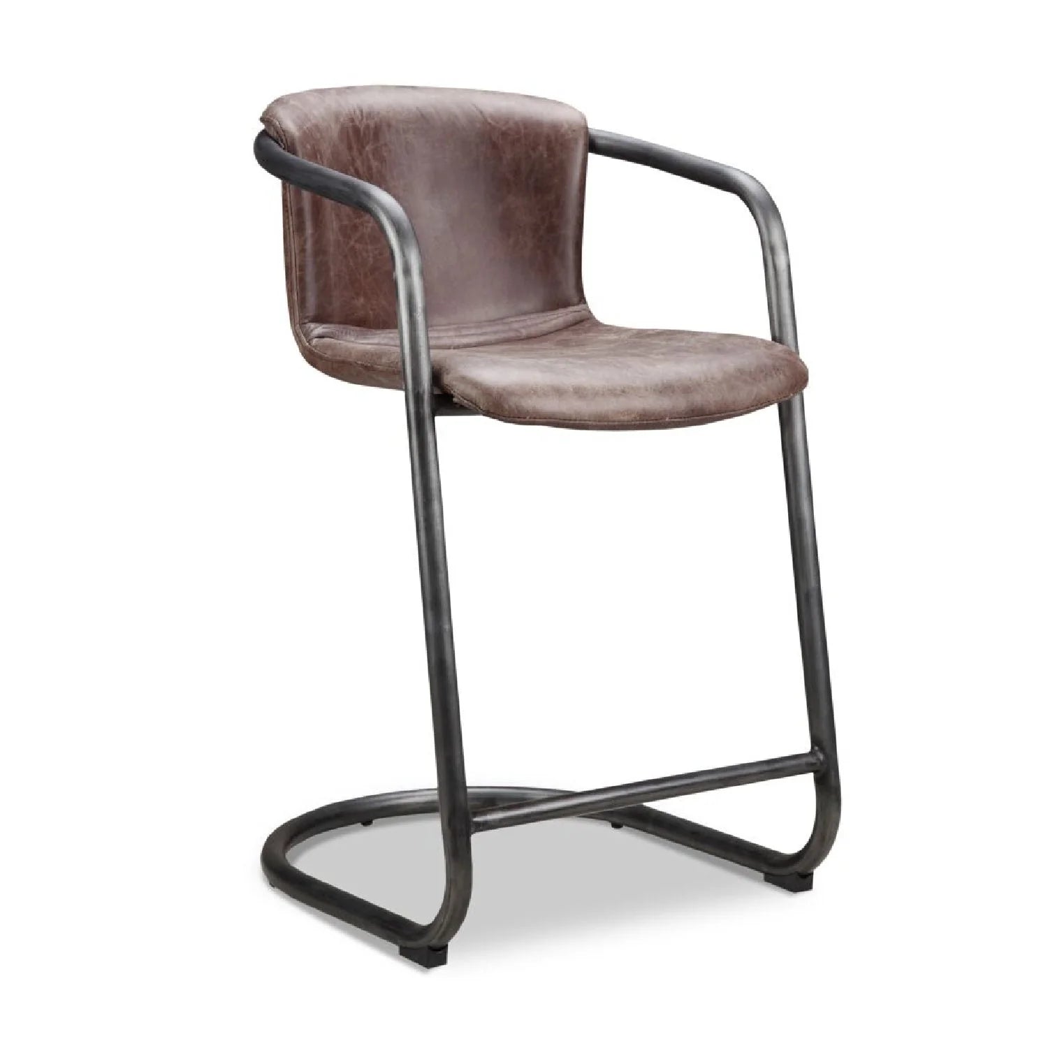 Luxury Upholstered Modern Cantilevered Counter Stool Set European Style for Villa