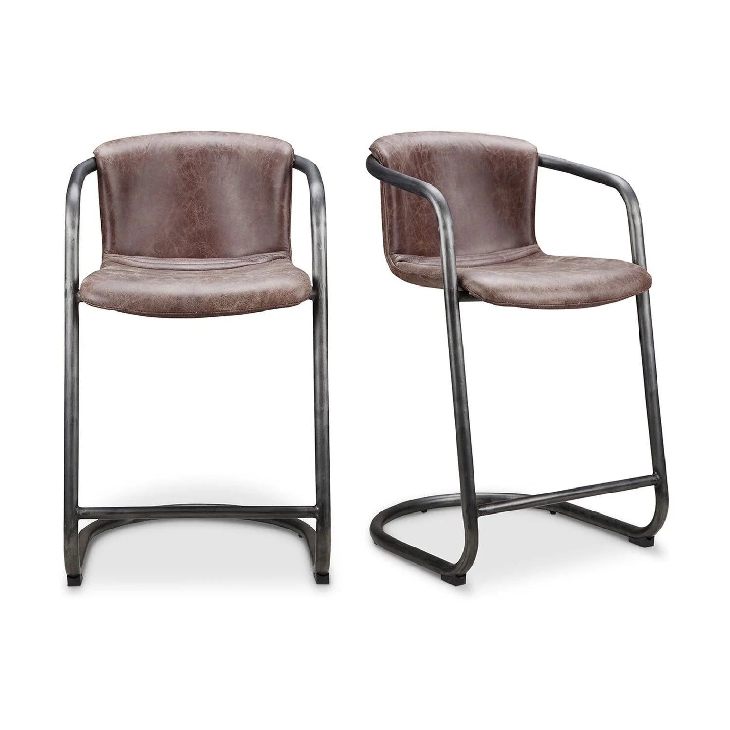 Luxury Upholstered Modern Cantilevered Counter Stool Set European Style for Villa