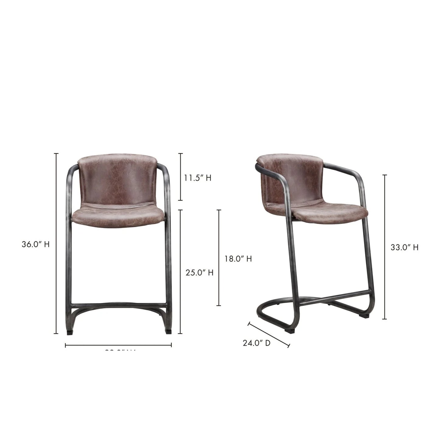 Luxury Upholstered Modern Cantilevered Counter Stool Set European Style for Villa