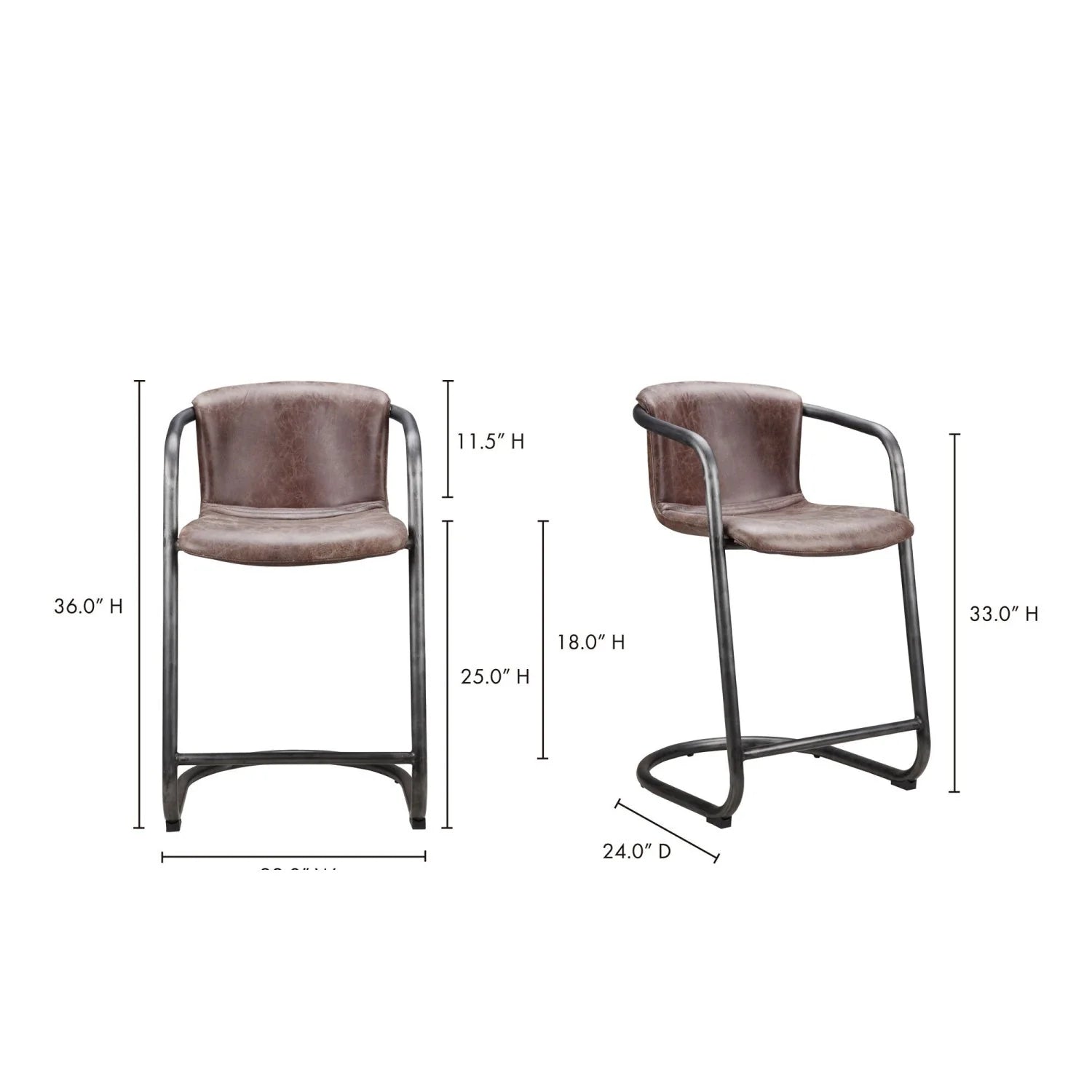 Luxury Upholstered Modern Cantilevered Counter Stool Set European Style for Villa