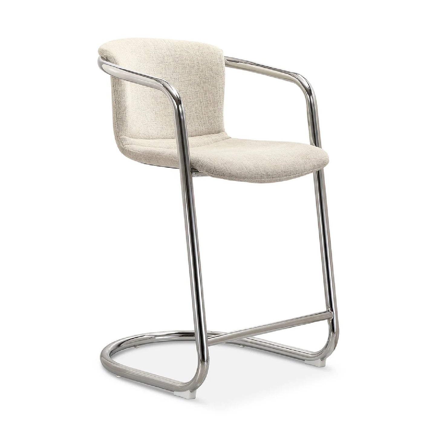 Luxury Upholstered Modern Cantilevered Counter Stool Set European Style for Villa