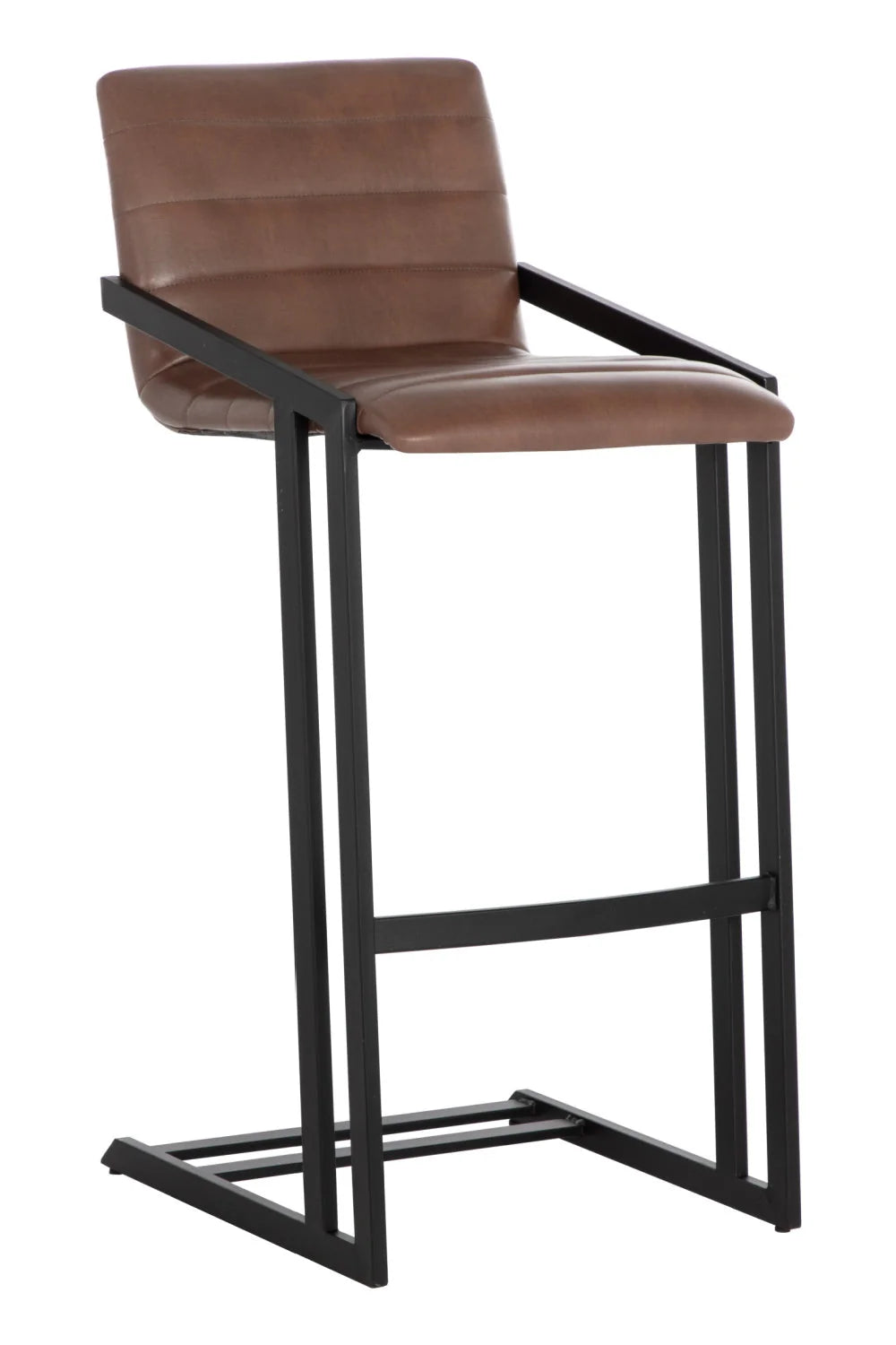Luxury Upholstered Modern Channel-Tufted Bar Stool European Style for Villa