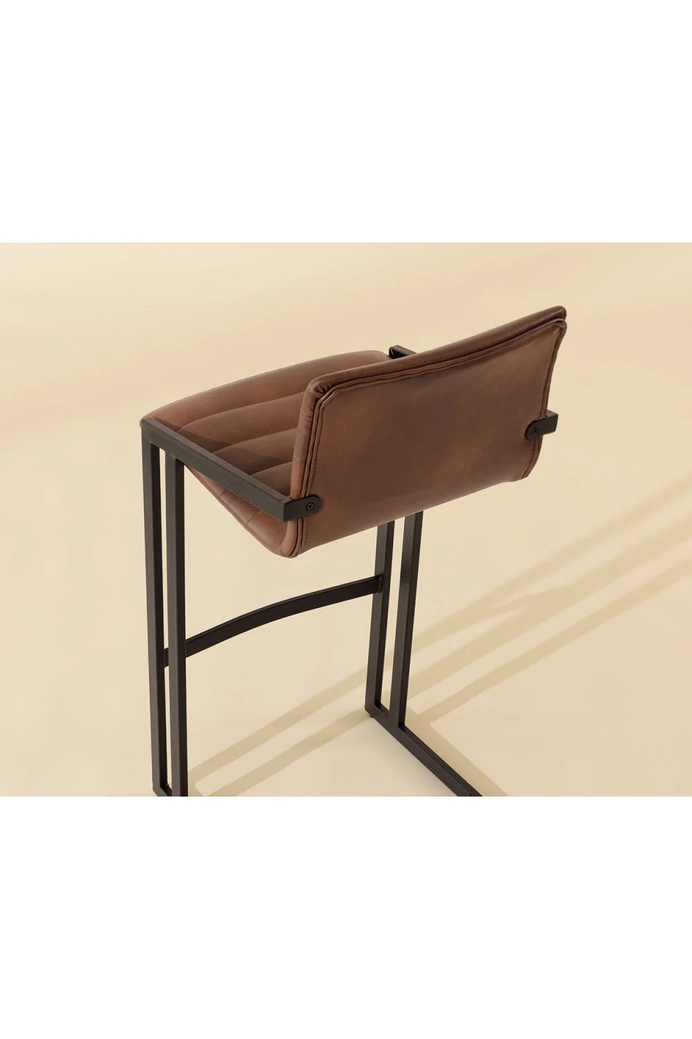 Luxury Upholstered Modern Channel-Tufted Bar Stool European Style for Villa