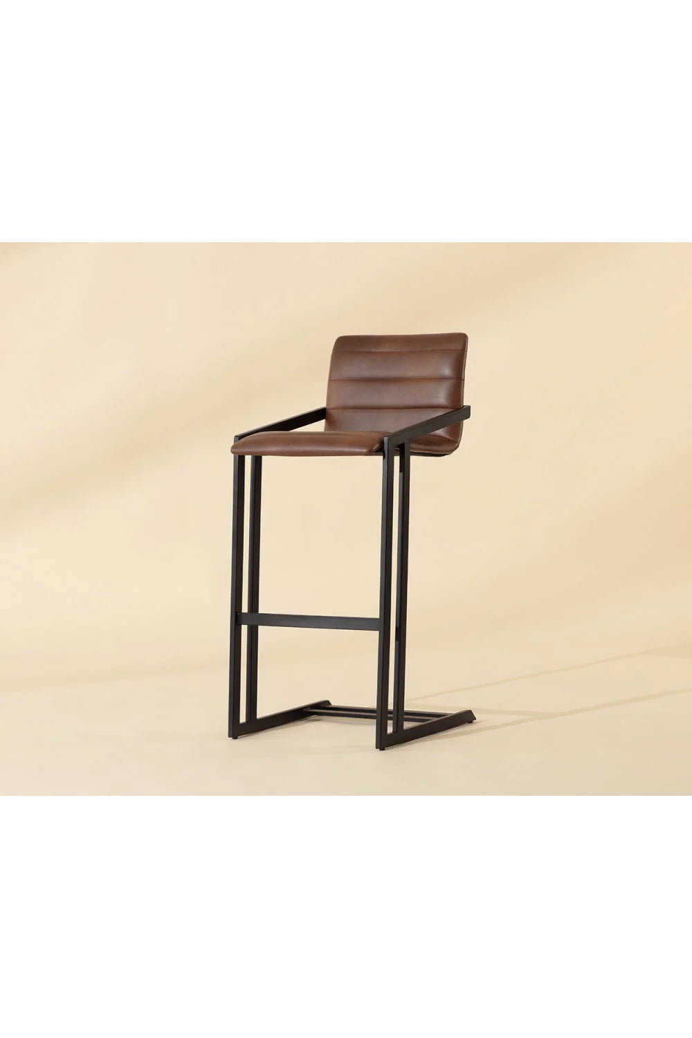 Luxury Upholstered Modern Channel-Tufted Bar Stool European Style for Villa