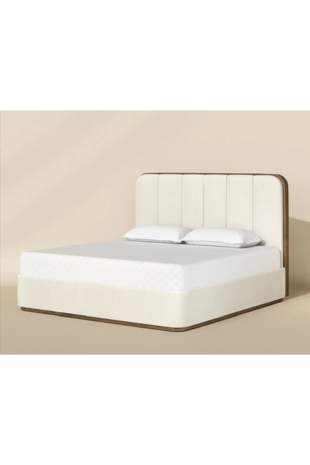 Luxury Upholstered Modern Channel Tufted Bed European Style for Villa