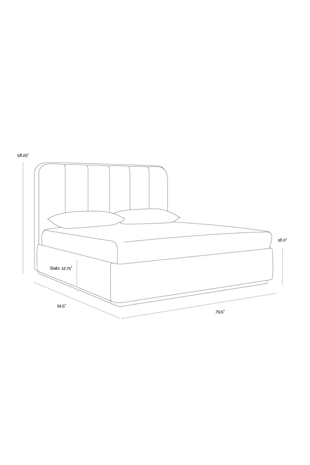 Luxury Upholstered Modern Channel Tufted Bed European Style for Villa