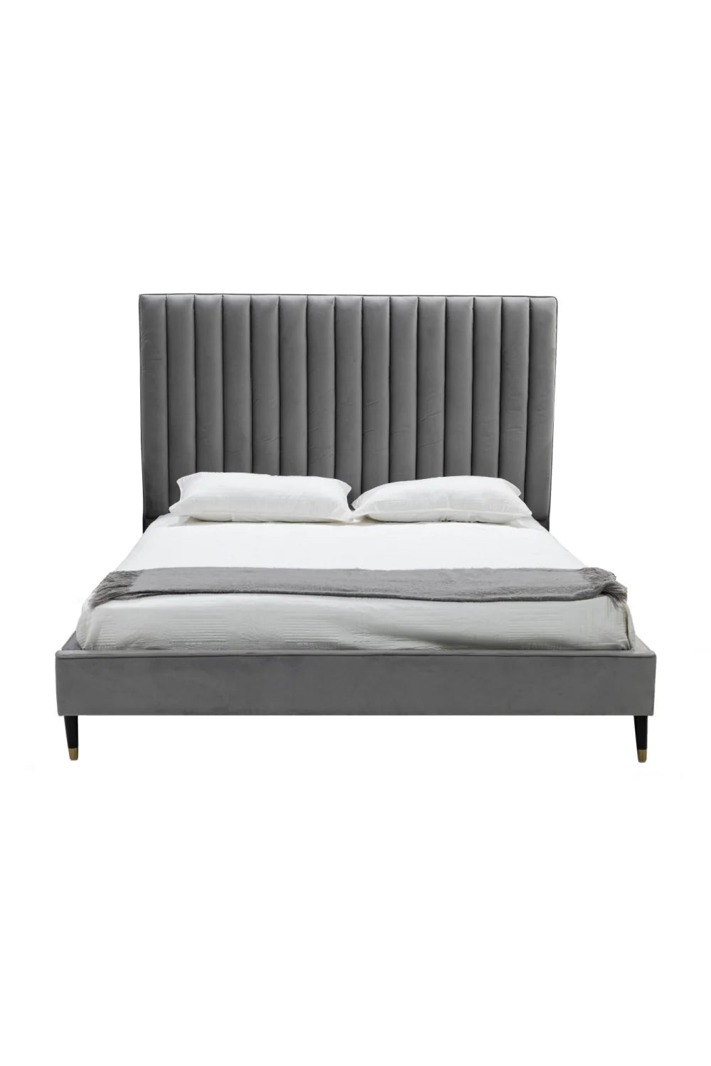 Luxury Upholstered Modern Channel Tufted Bed European Style for Villa