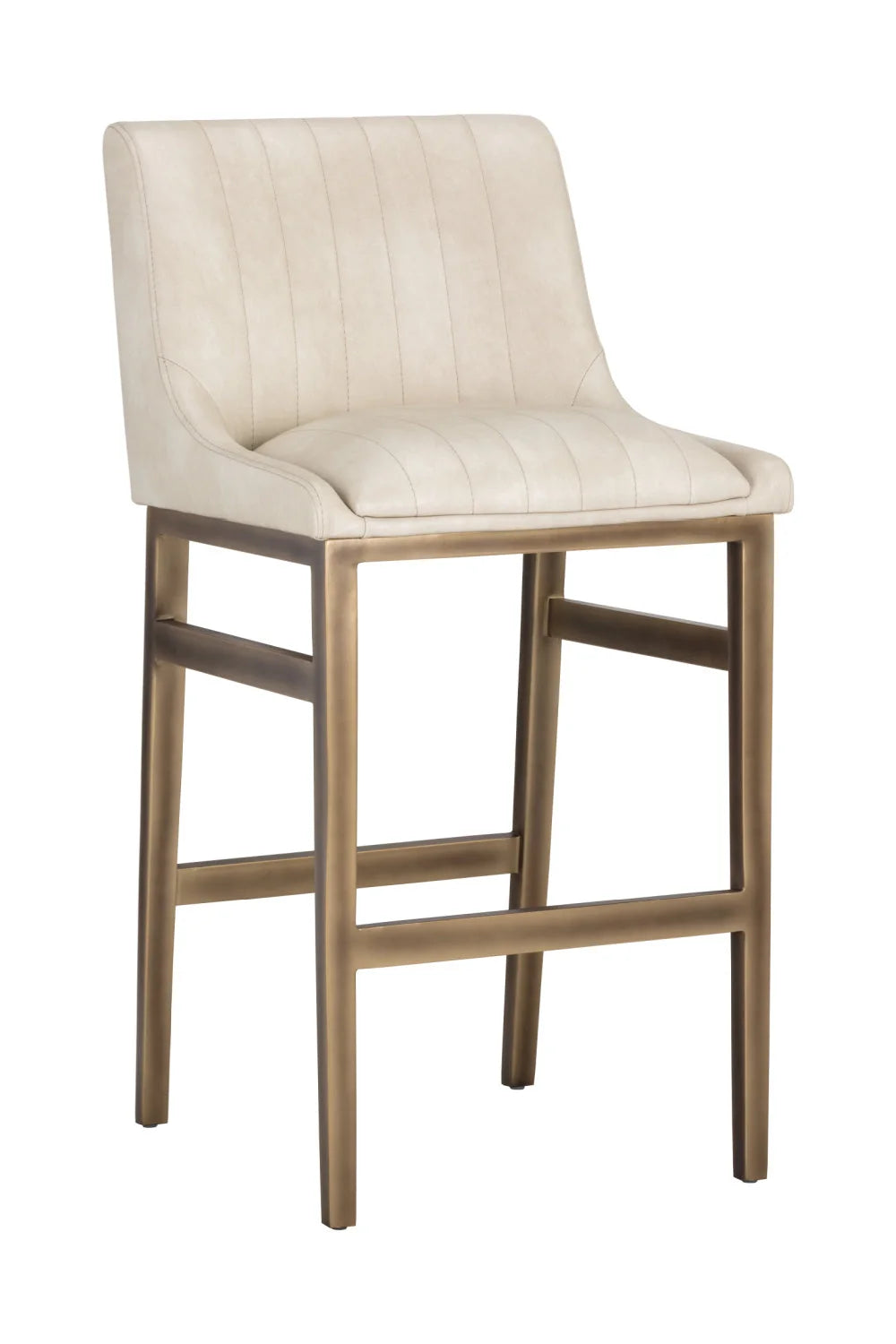 Luxury Upholstered Modern Channeled Bar Stool European Style for Villa