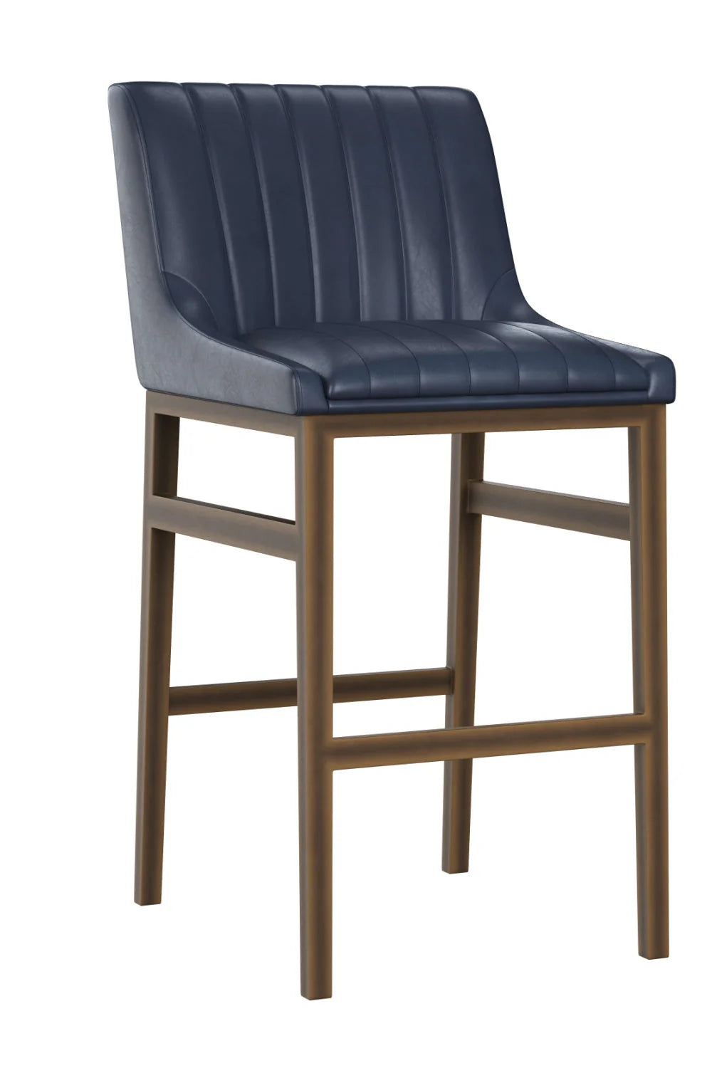 Luxury Upholstered Modern Channeled Bar Stool European Style for Villa