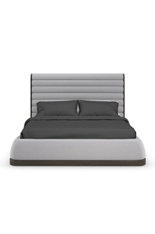 Luxury Upholstered Modern Channeled Bed European Style for Villa