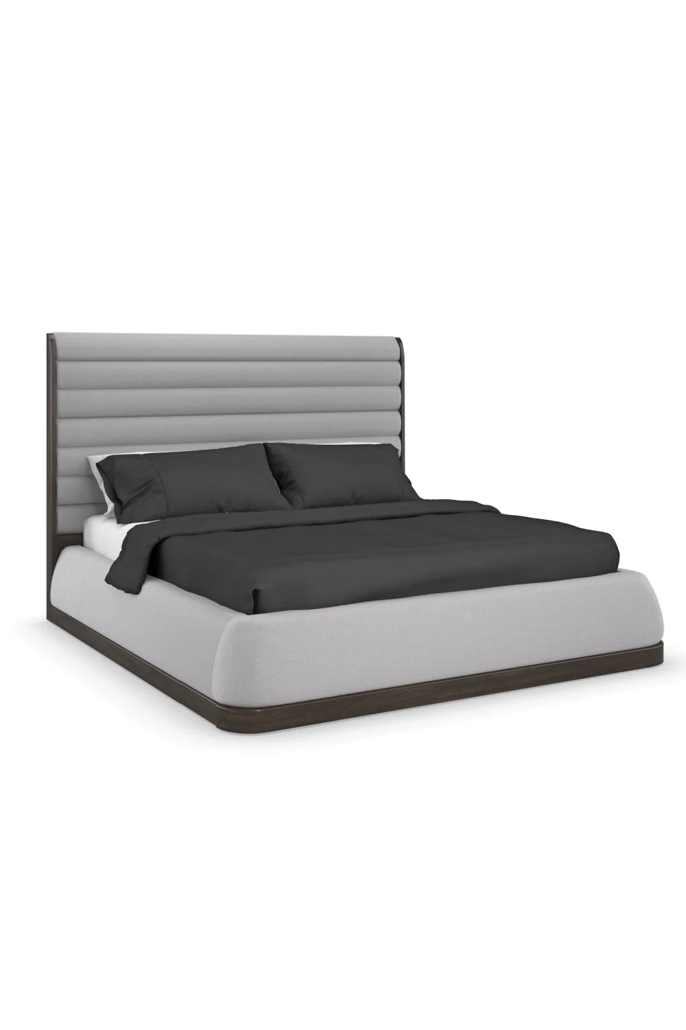 Luxury Upholstered Modern Channeled Bed European Style for Villa