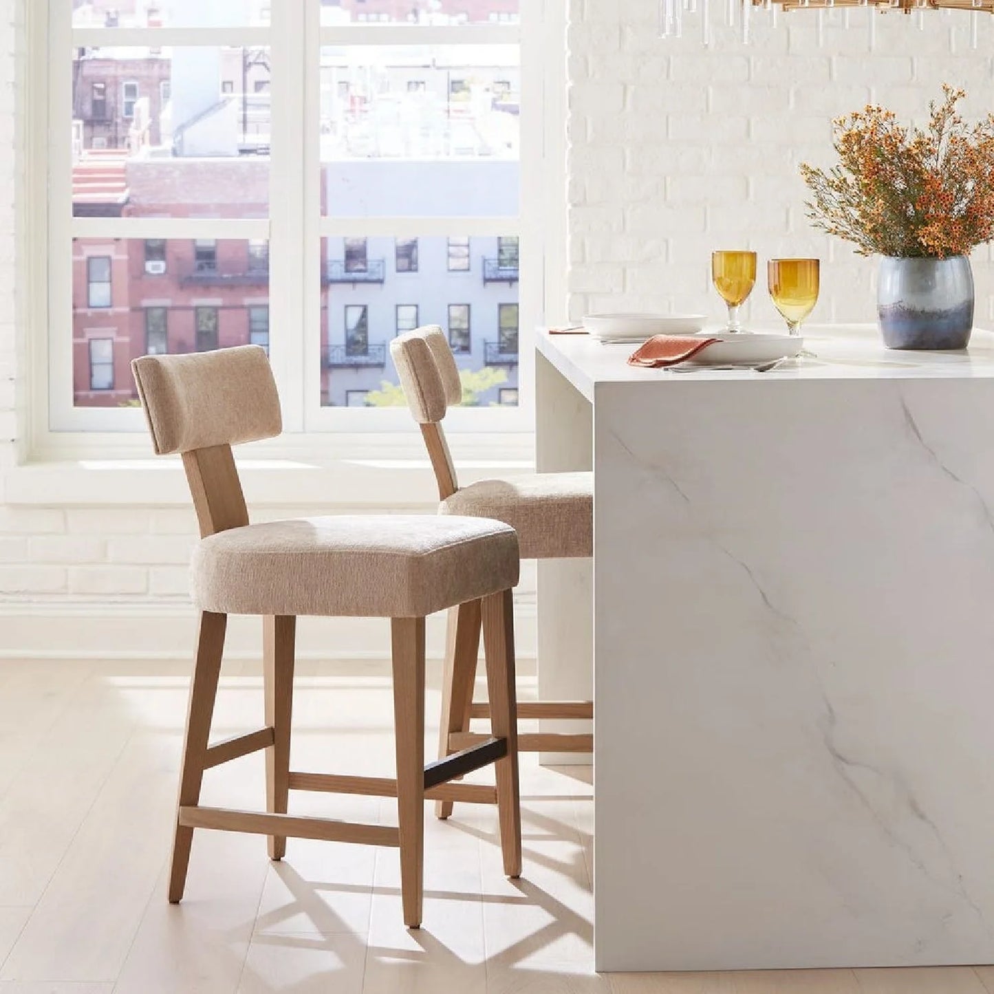 Luxury Upholstered Modern Counter Stool European Style for Villa