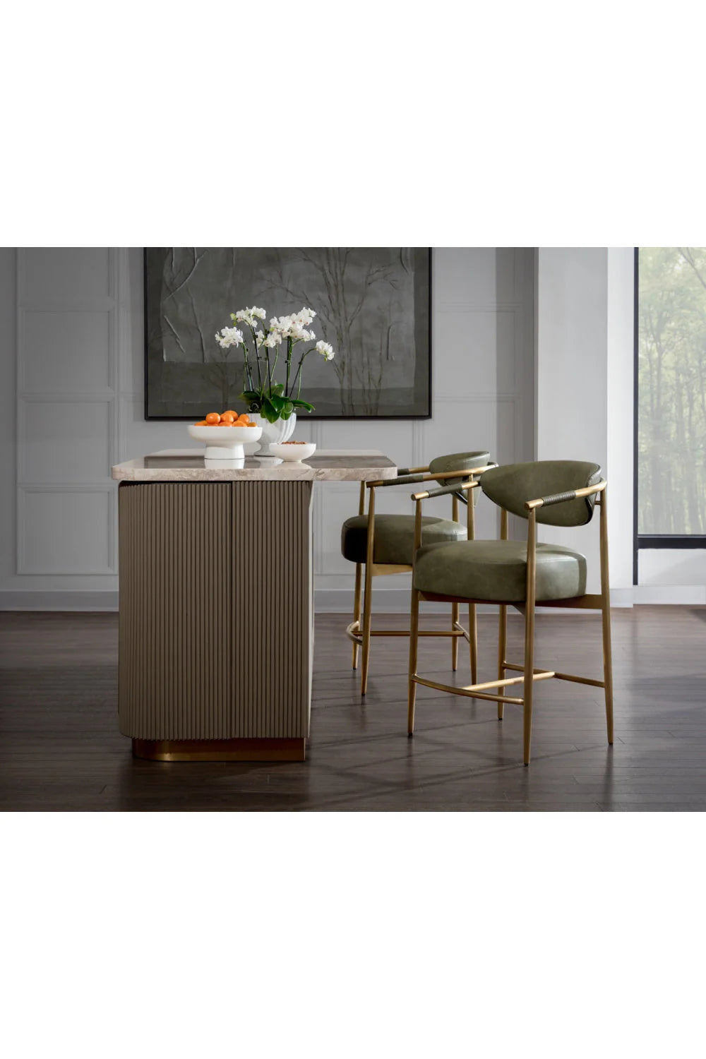 Luxury Upholstered Modern Counter Stool European Style for Villa