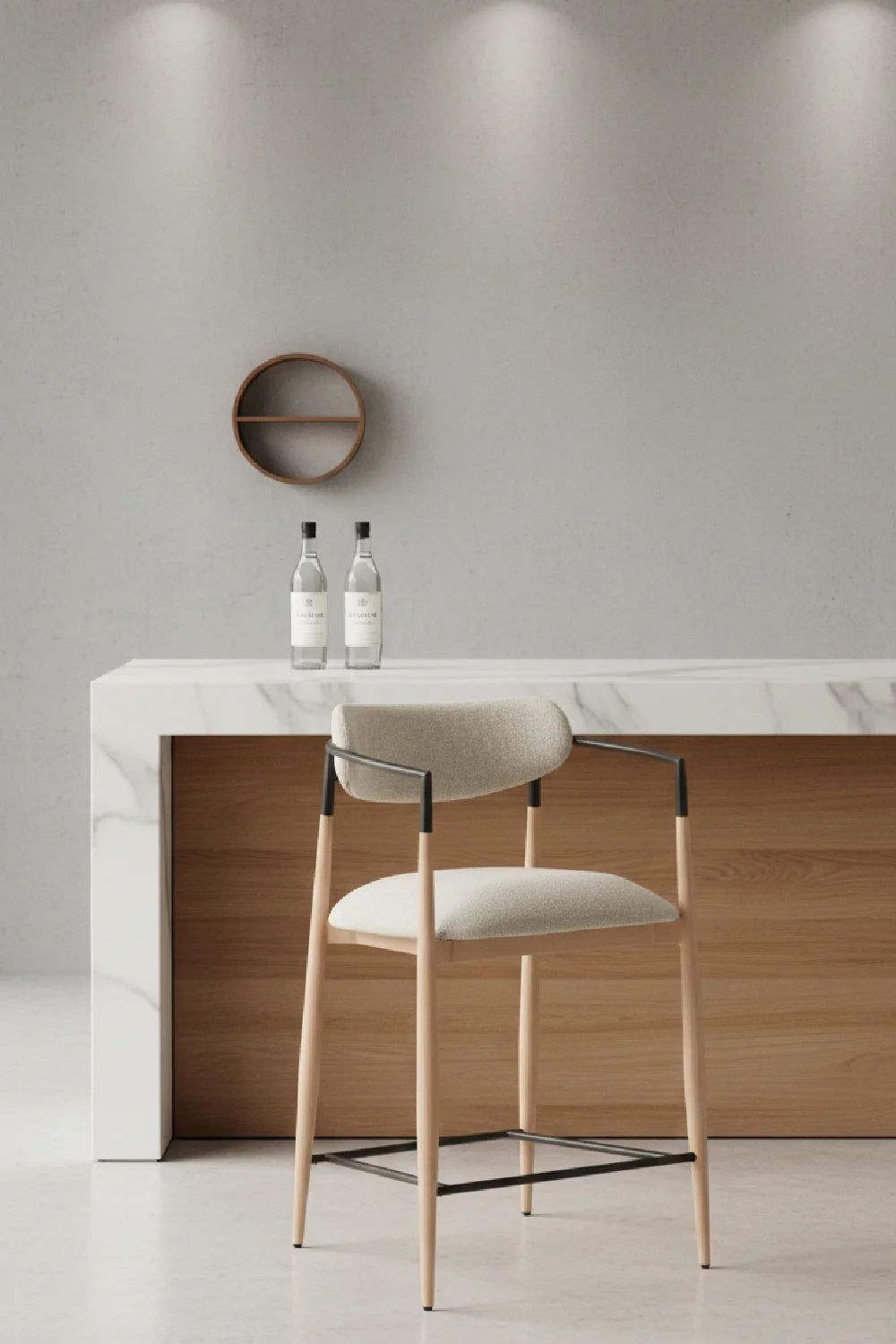 Luxury Upholstered Modern Counter Stool European Style for Villa