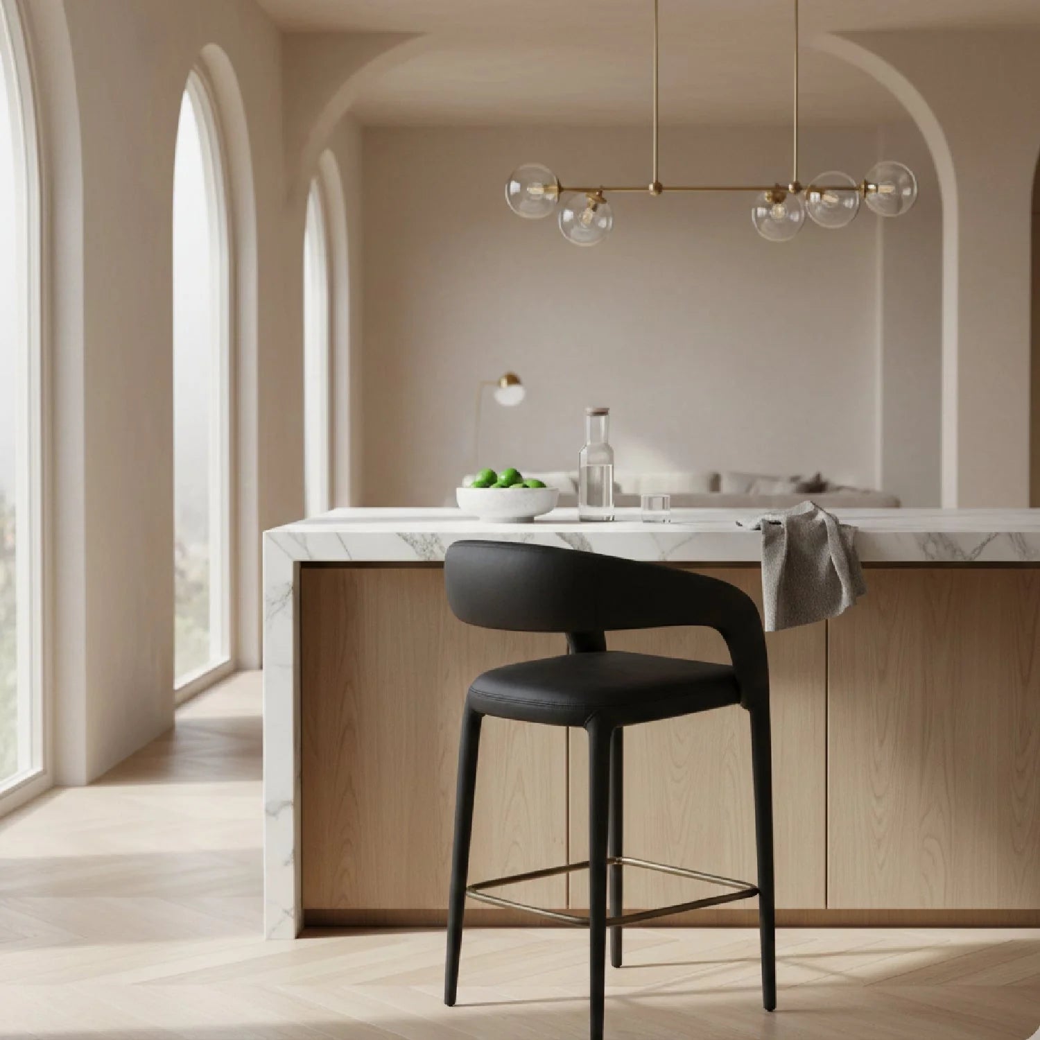 Luxury Upholstered Modern Counter Stool European Style for Villa