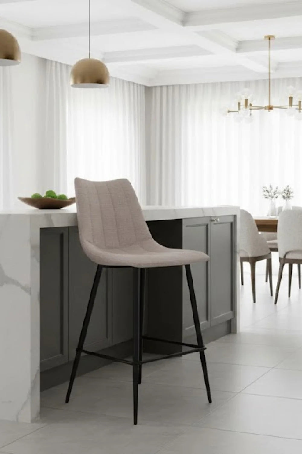 Luxury Upholstered Modern Counter Stool European Style for Villa