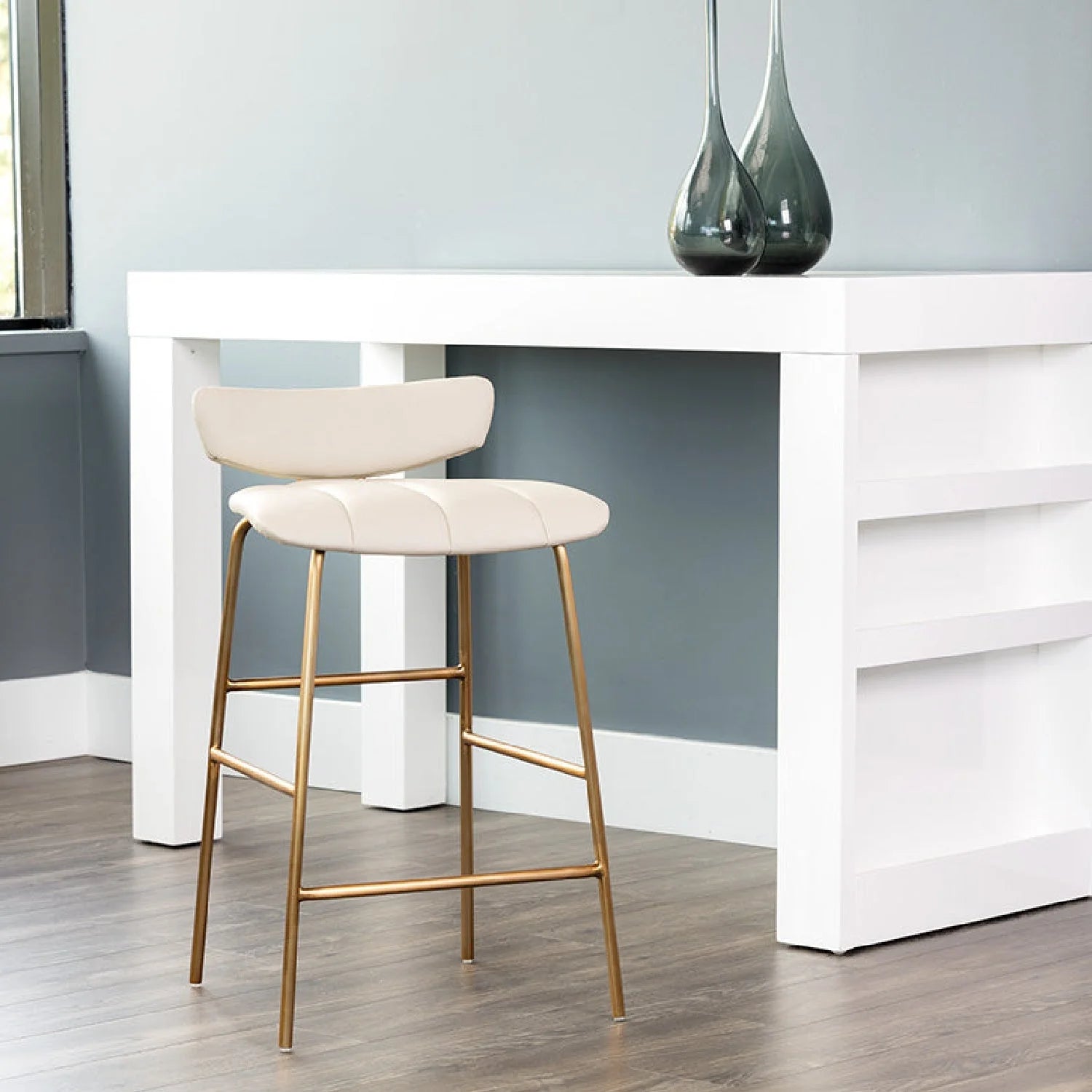 Luxury Upholstered Modern Counter Stool European Style for Villa