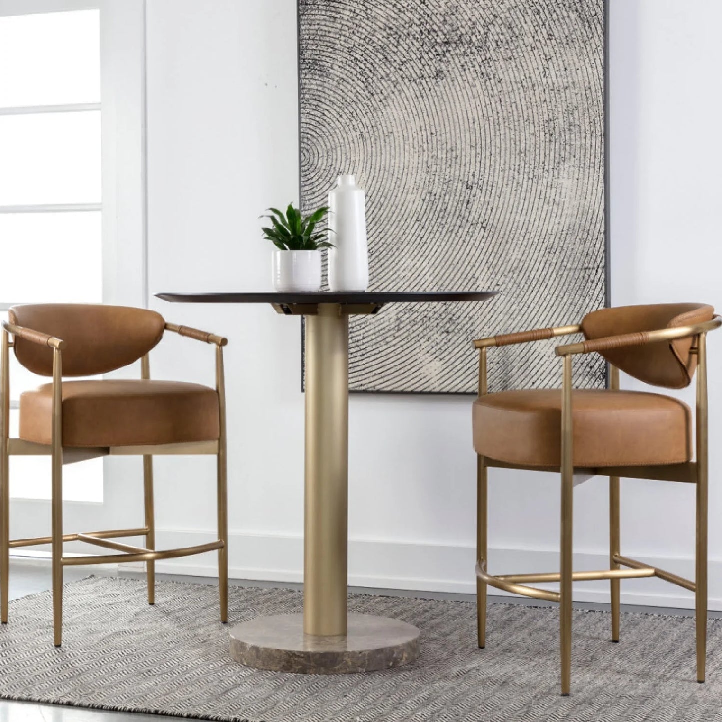 Luxury Upholstered Modern Counter Stool European Style for Villa