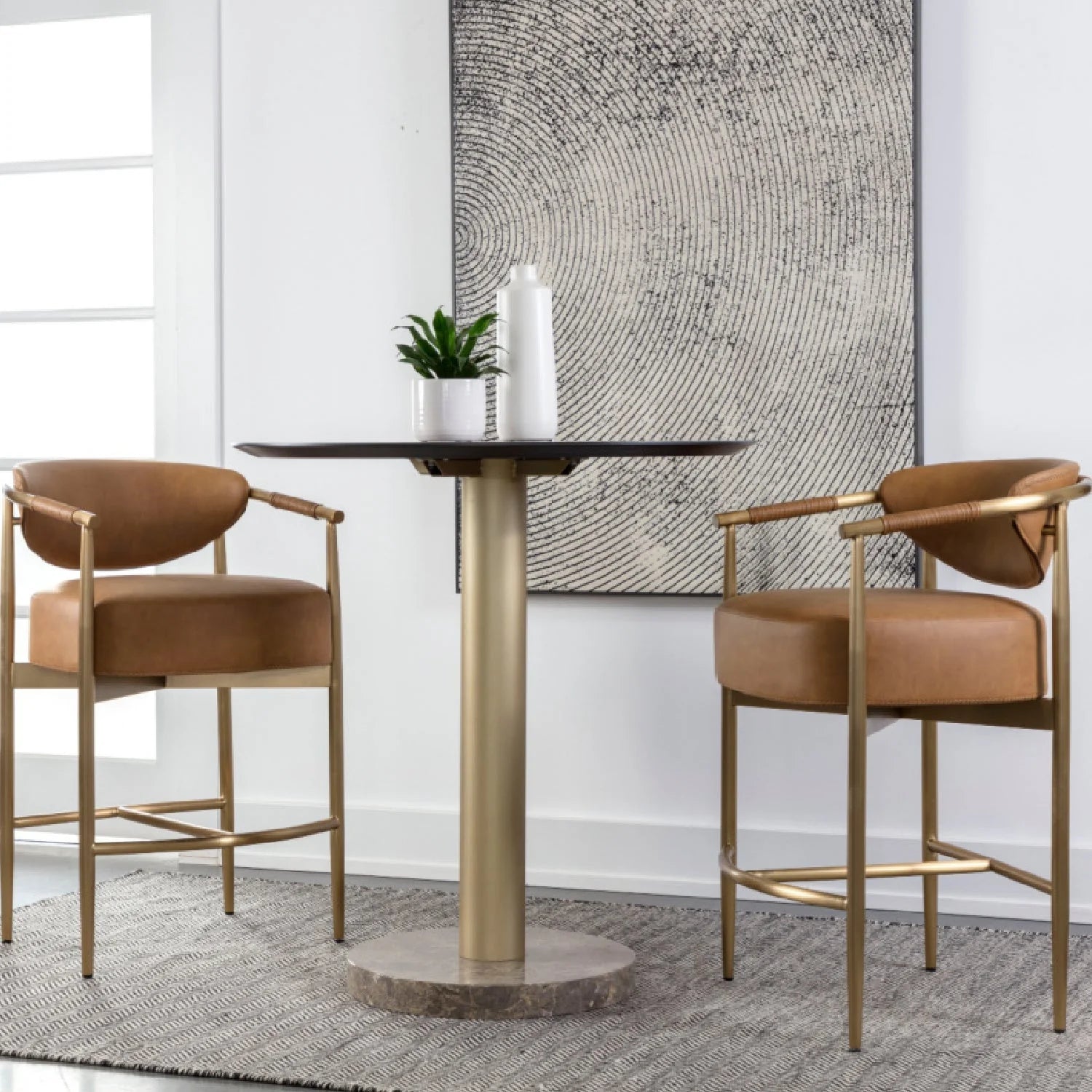 Luxury Upholstered Modern Counter Stool European Style for Villa