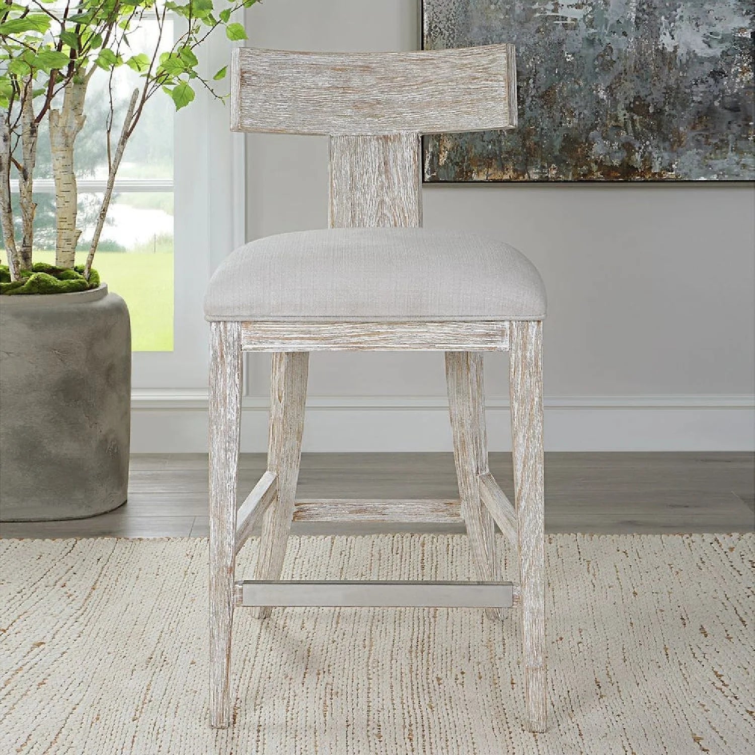 Luxury Upholstered Modern Counter Stool European Style for Villa