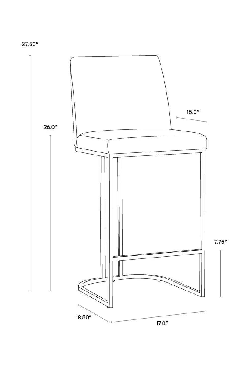 Luxury Upholstered Modern Counter Stool European Style for Villa