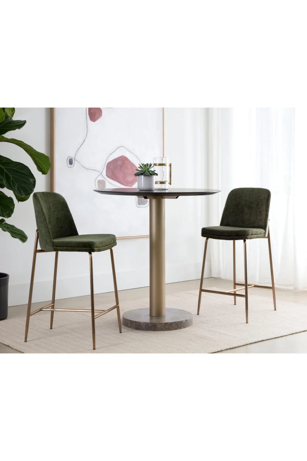 Luxury Upholstered Modern Counter Stool European Style for Villa