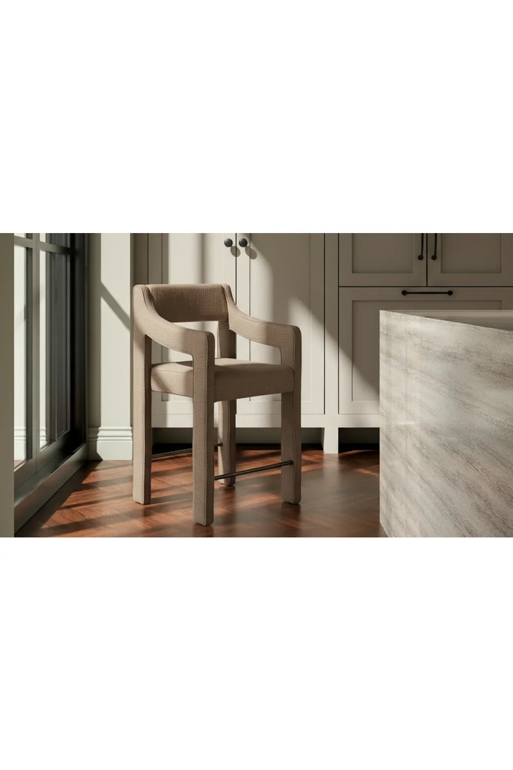 Luxury Upholstered Modern Counter Stool European Style for Villa