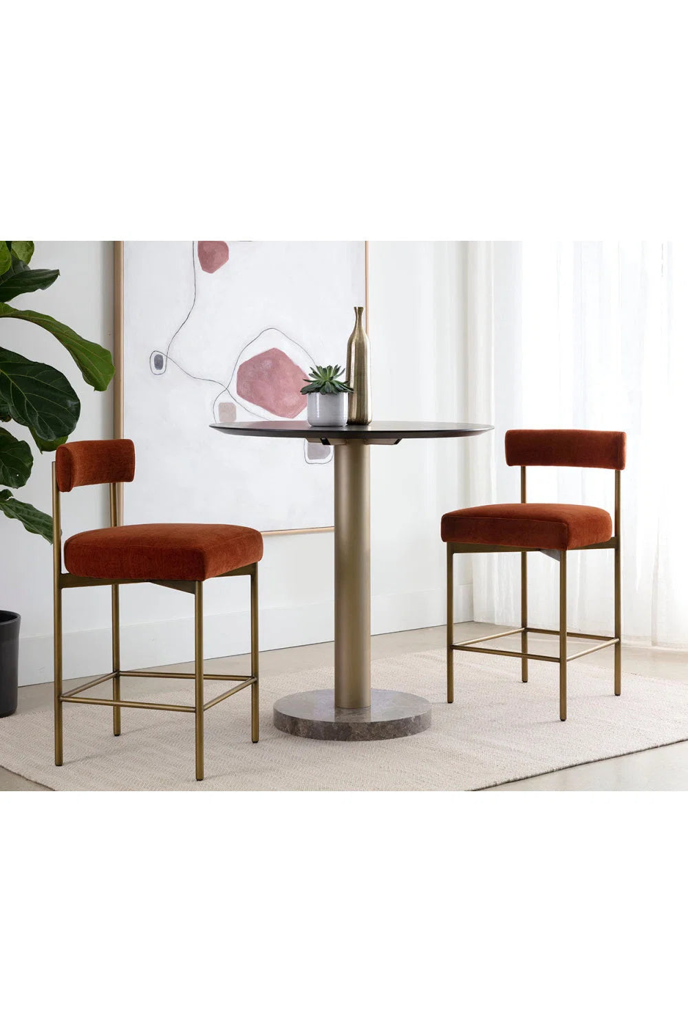 Luxury Upholstered Modern Counter Stool European Style for Villa