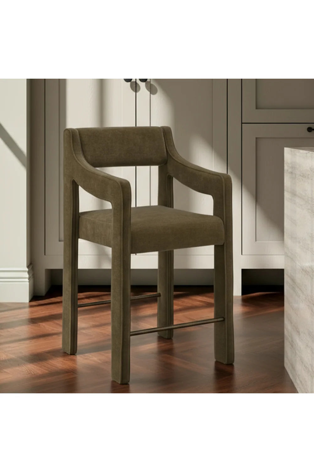 Luxury Upholstered Modern Counter Stool European Style for Villa