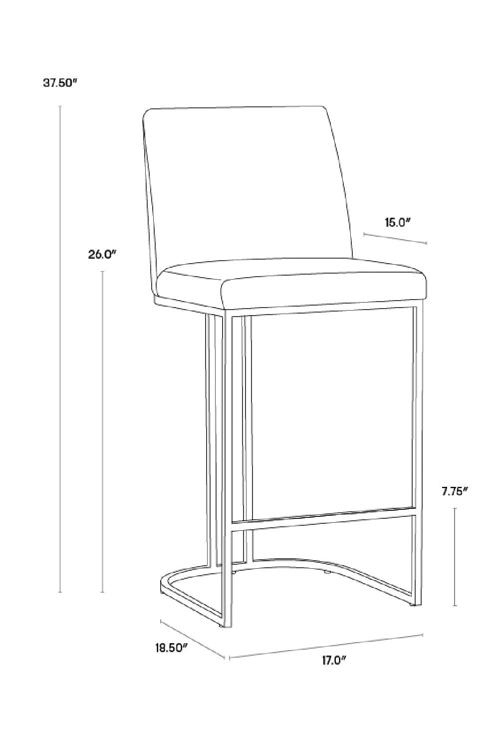 Luxury Upholstered Modern Counter Stool European Style for Villa