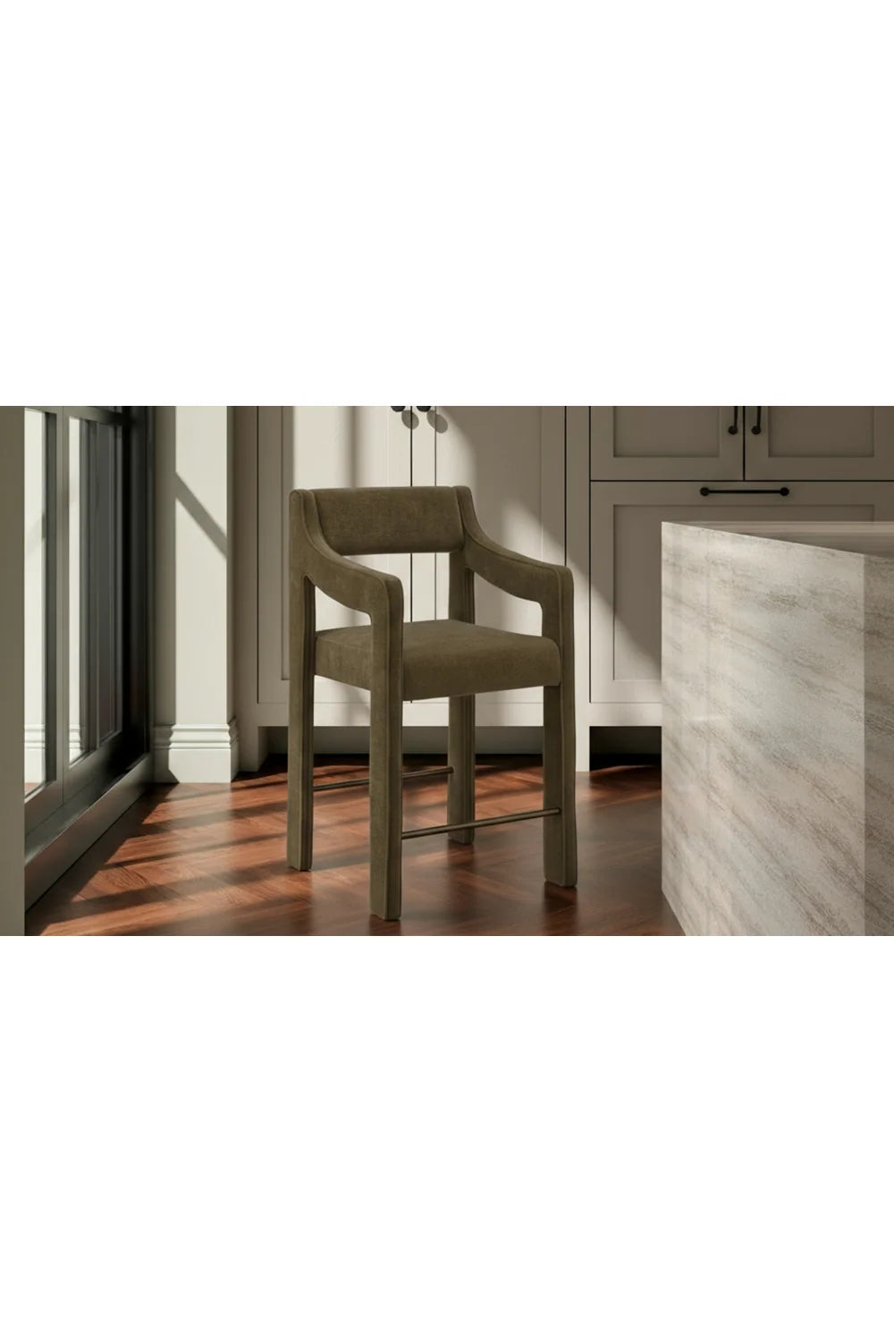 Luxury Upholstered Modern Counter Stool European Style for Villa
