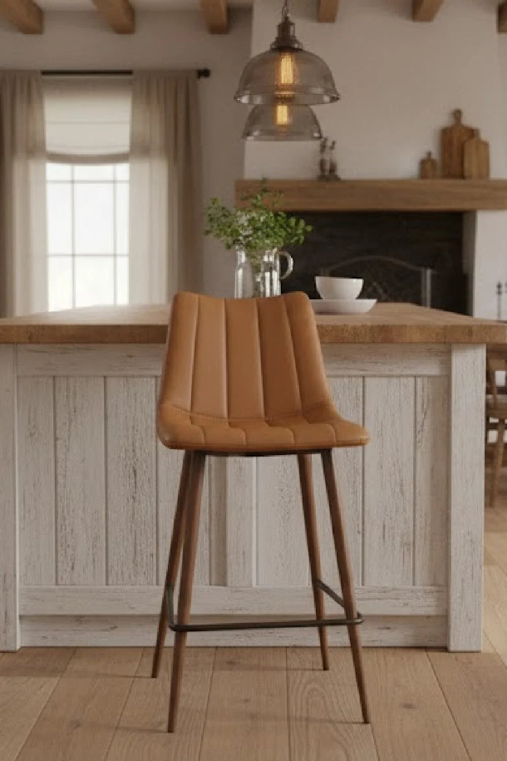 Luxury Upholstered Modern Counter Stool European Style for Villa