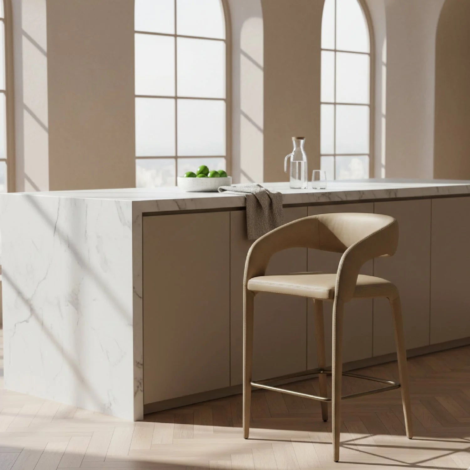 Luxury Upholstered Modern Counter Stool European Style for Villa