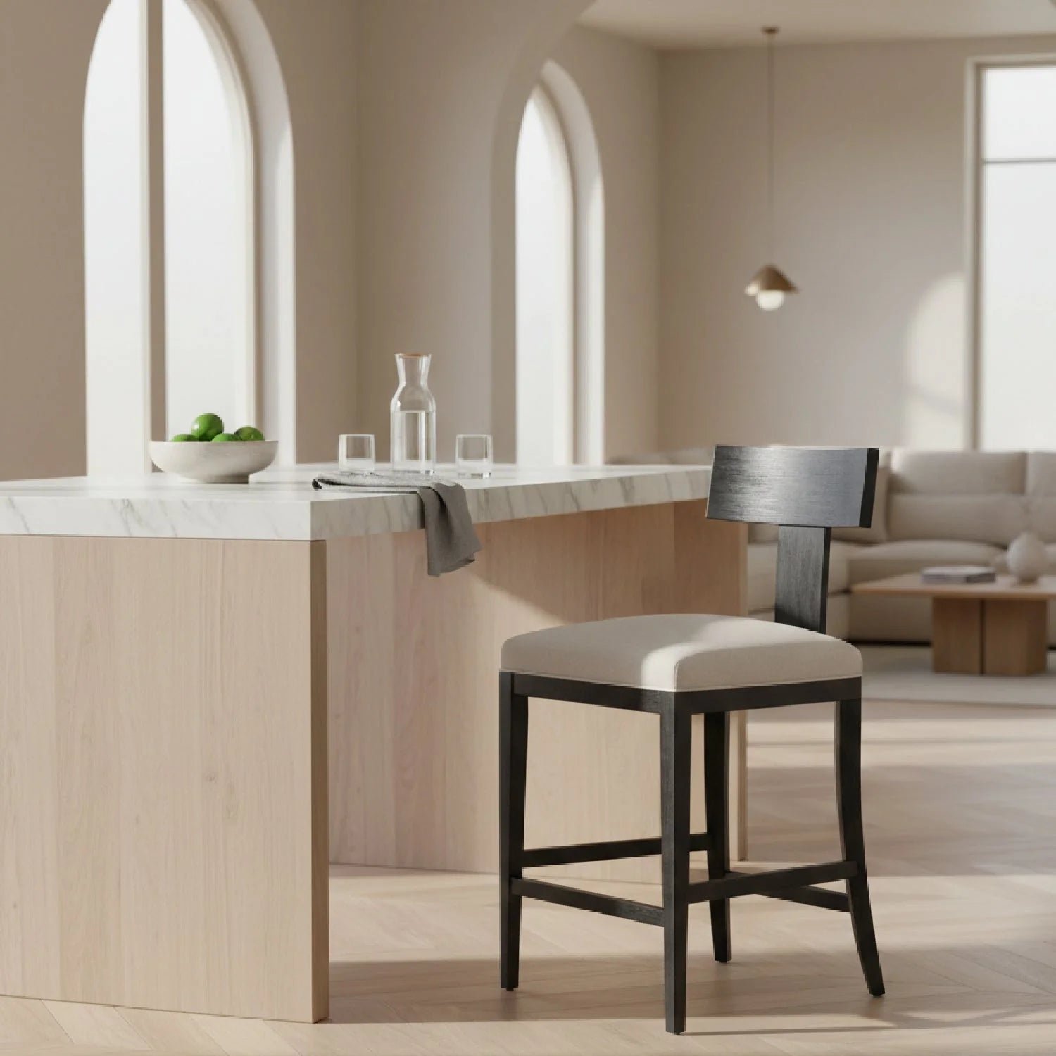 Luxury Upholstered Modern Counter Stool European Style for Villa
