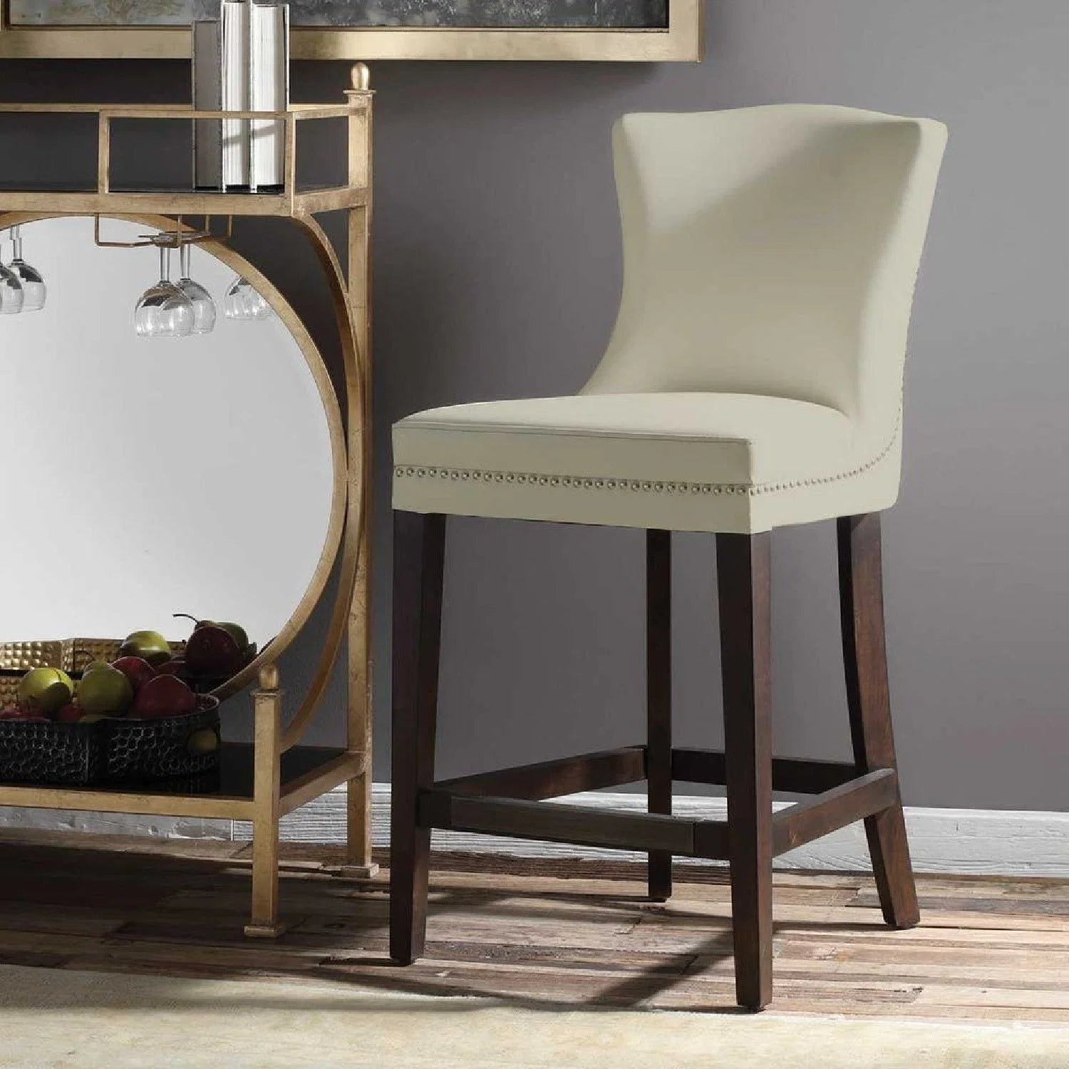 Luxury Upholstered Modern Counter Stool European Style for Villa