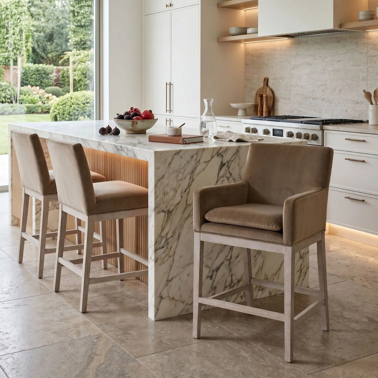 Luxury Upholstered Modern Counter Stool European Style for Villa