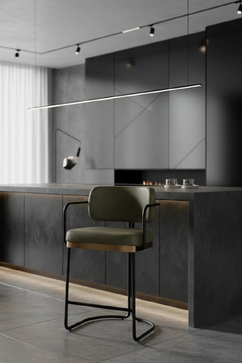 Luxury Upholstered Modern Counter Stool European Style for Villa