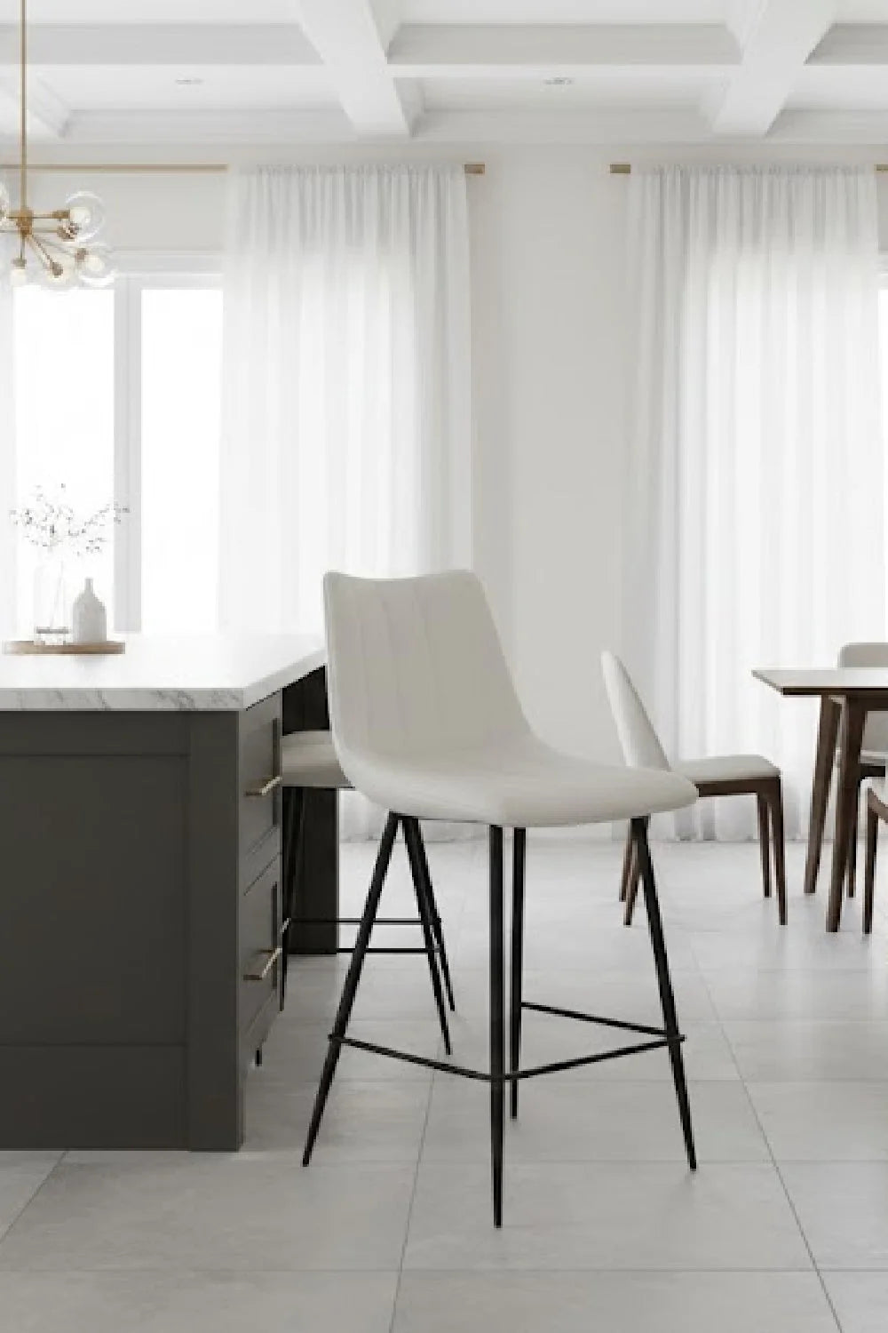 Luxury Upholstered Modern Counter Stool European Style for Villa