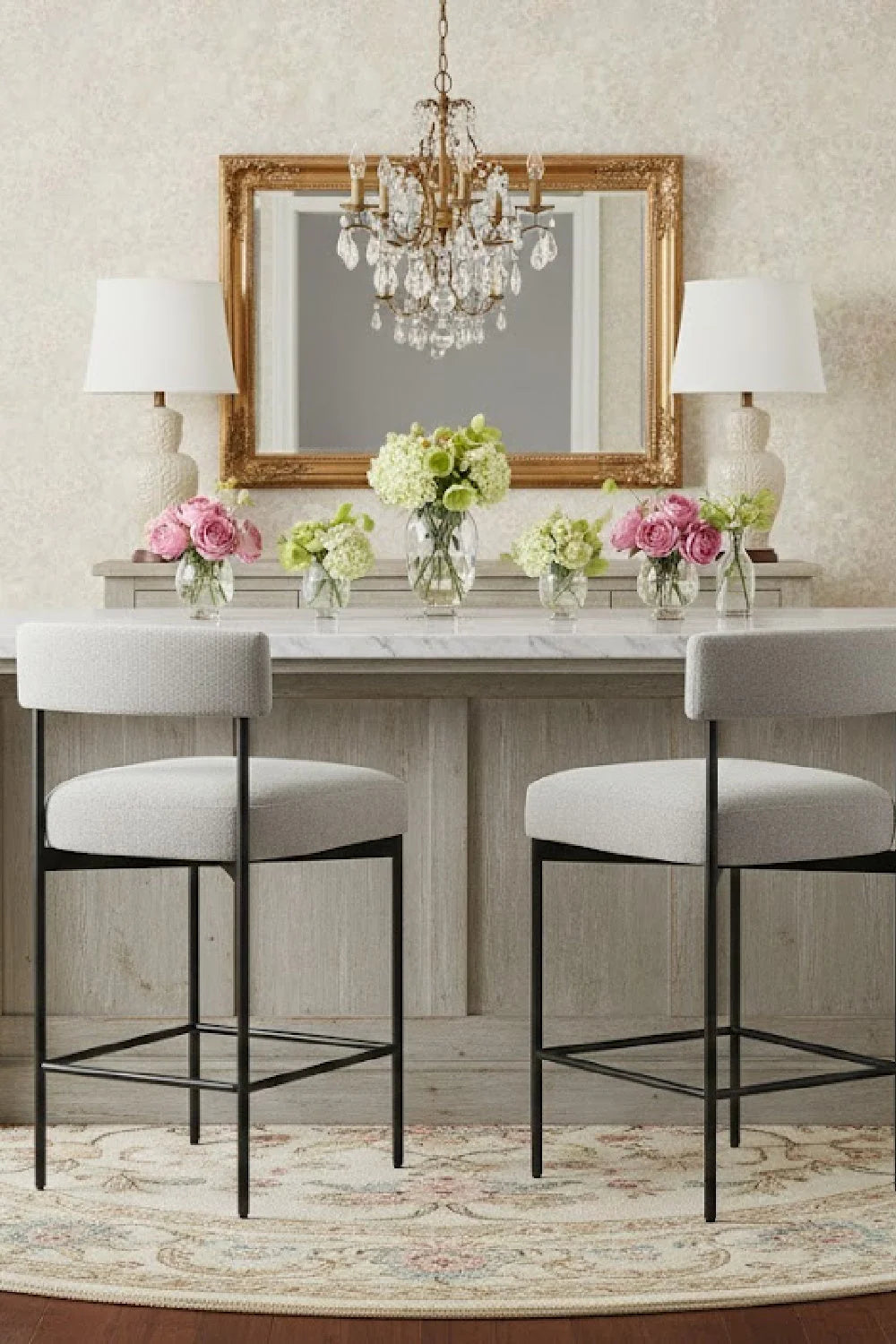 Luxury Upholstered Modern Counter Stool European Style for Villa