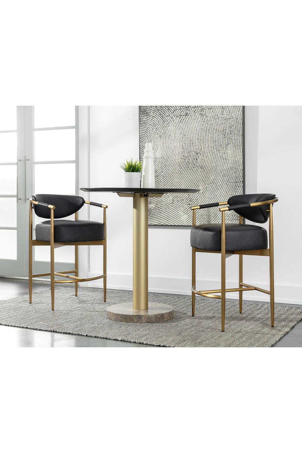 Luxury Upholstered Modern Counter Stool European Style for Villa