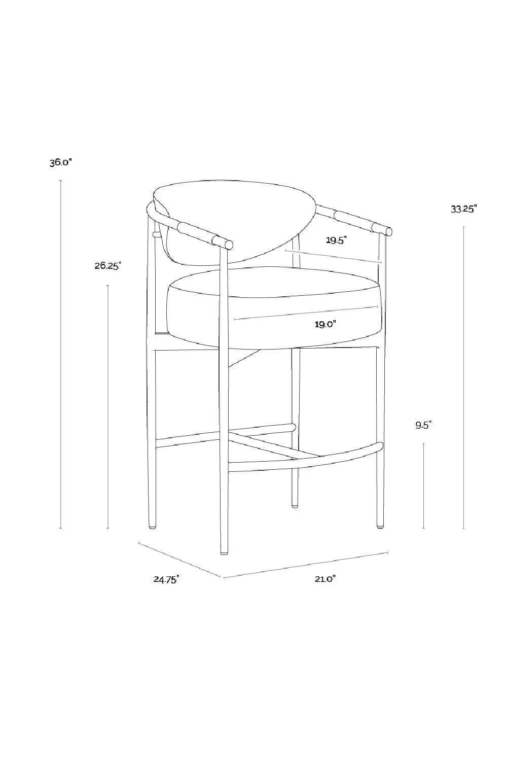 Luxury Upholstered Modern Counter Stool European Style for Villa