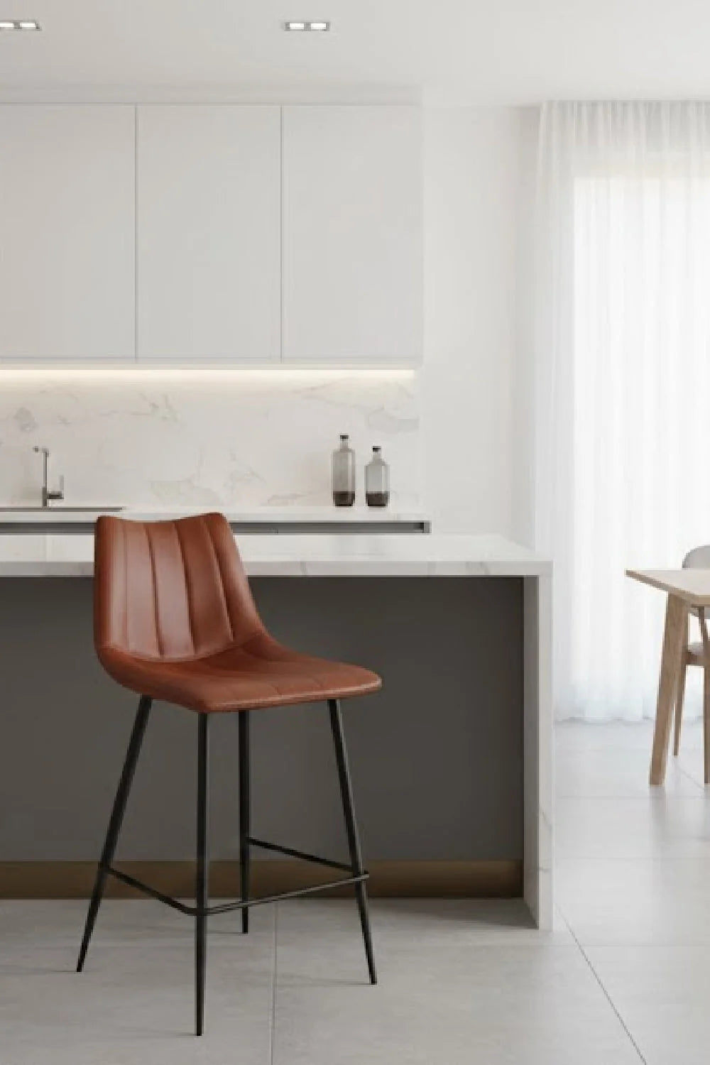 Luxury Upholstered Modern Counter Stool European Style for Villa