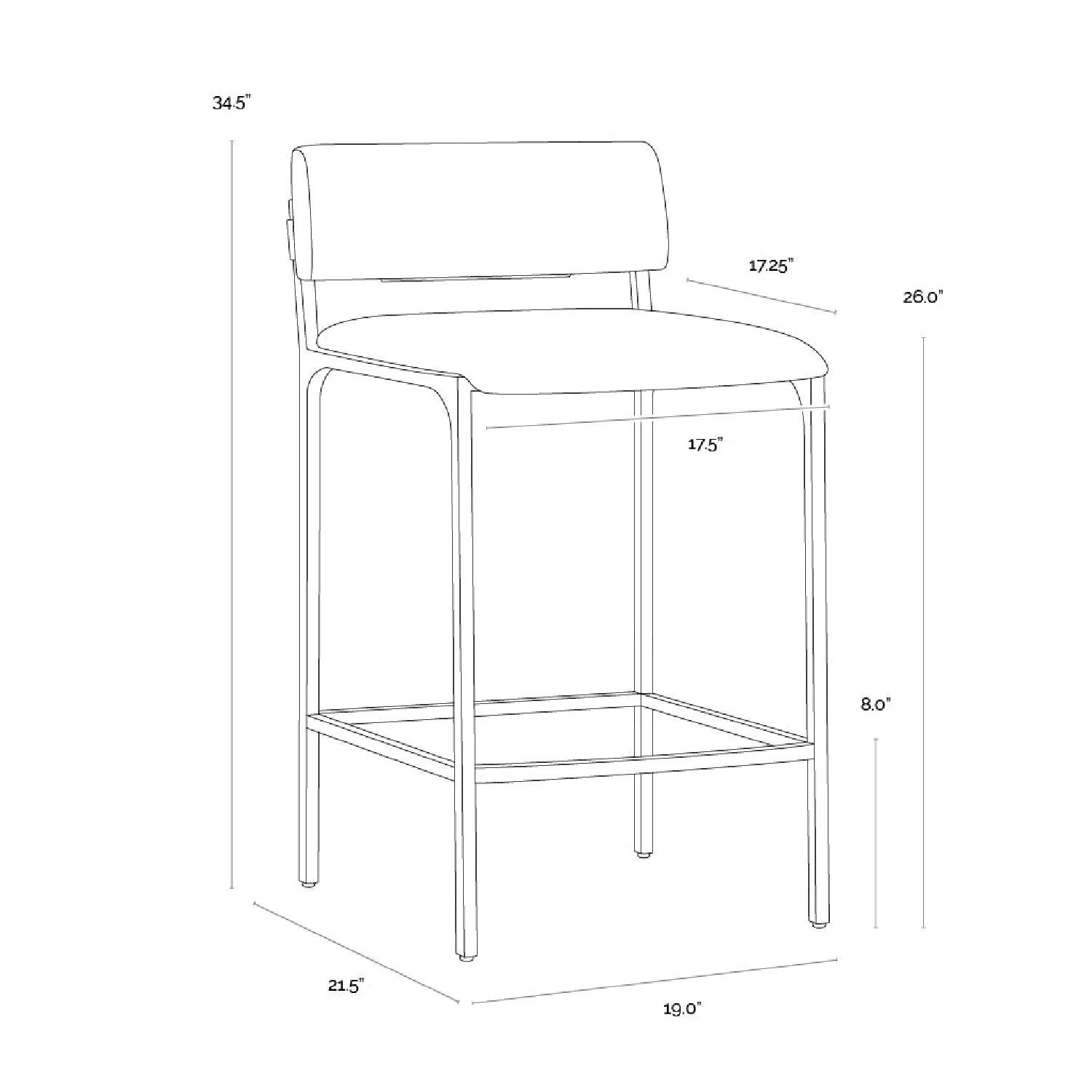 Luxury Upholstered Modern Counter Stool European Style for Villa