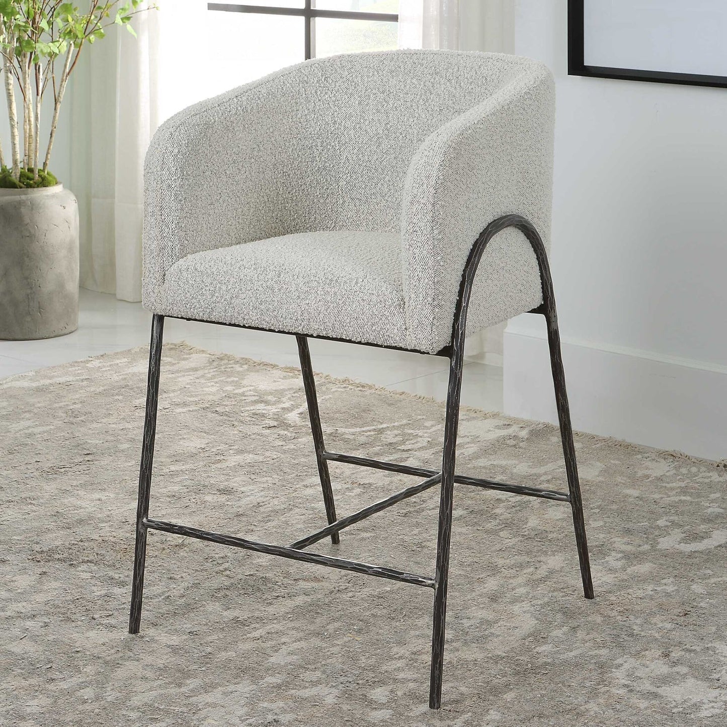 Luxury Upholstered Modern Counter Stool European Style for Villa