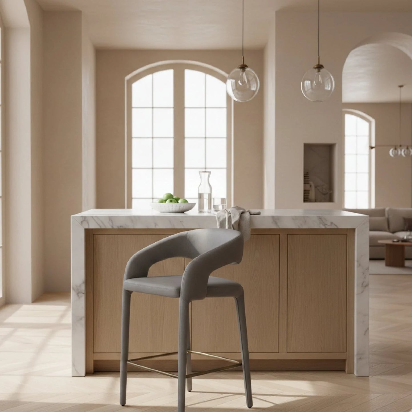 Luxury Upholstered Modern Counter Stool European Style for Villa