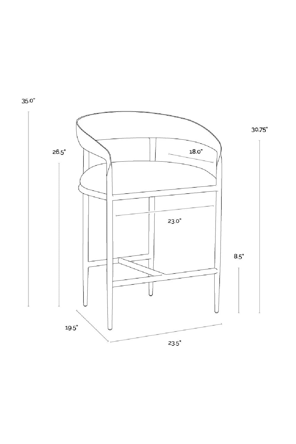 Luxury Upholstered Modern Counter Stool European Style for Villa