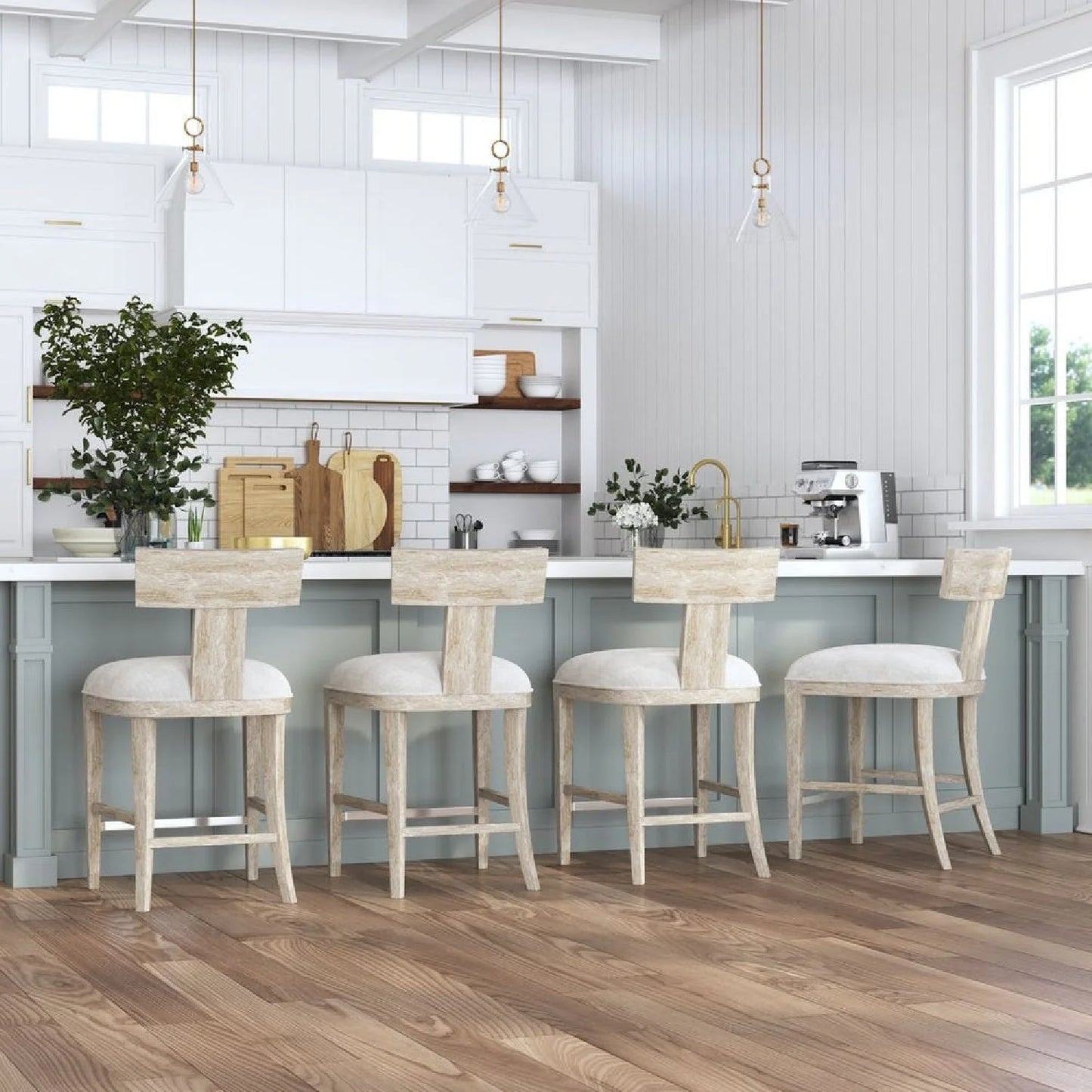 Luxury Upholstered Modern Counter Stool European Style for Villa
