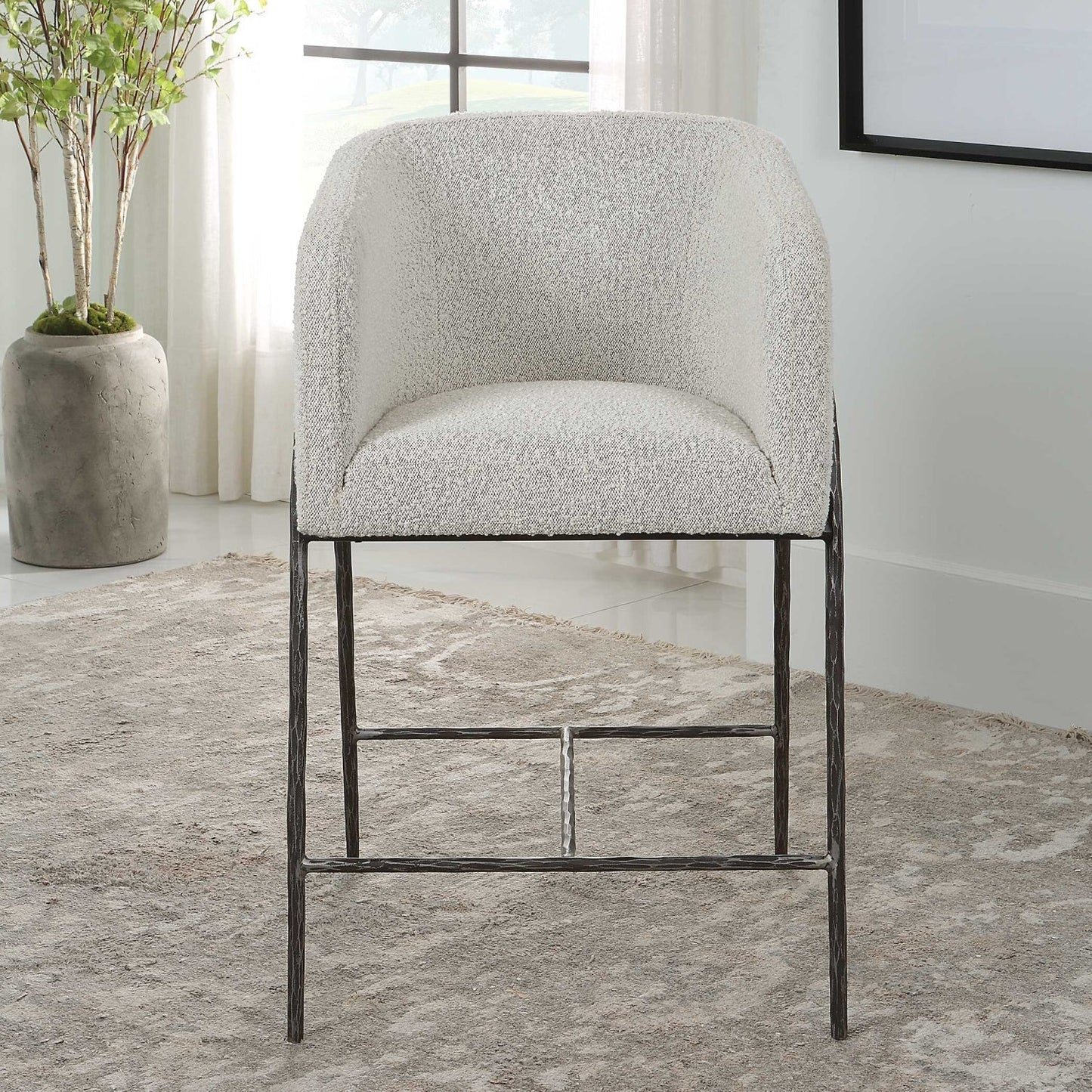 Luxury Upholstered Modern Counter Stool European Style for Villa