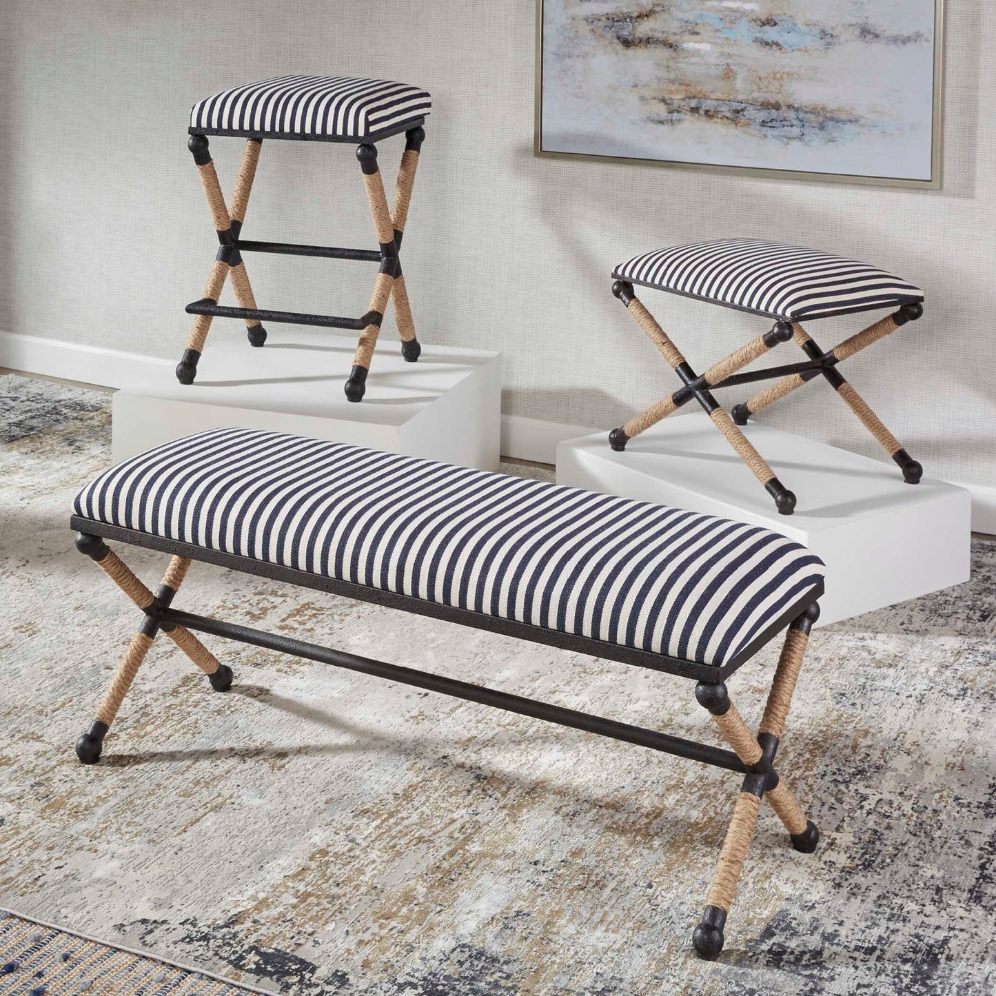 Luxury Upholstered Modern Counter Stool European Style for Villa